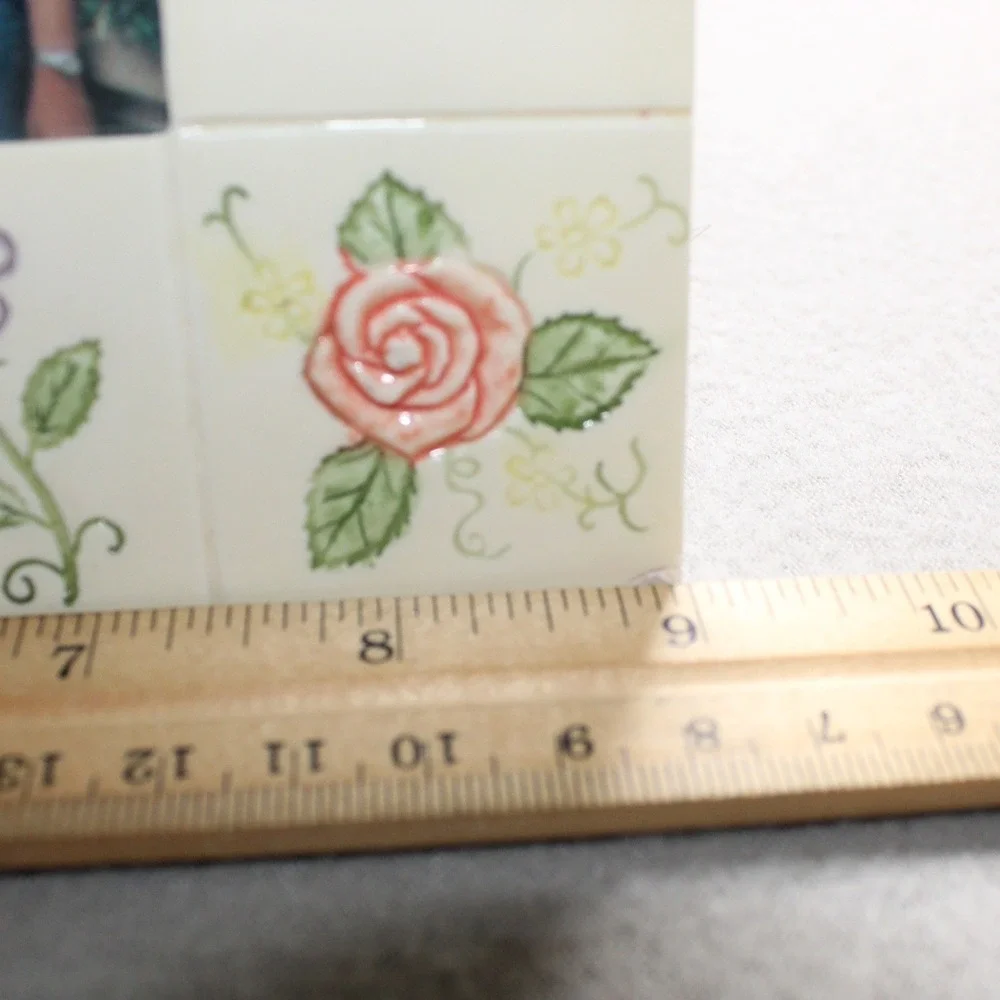 Young's Inc Friends Ceramic Photo Frame 4x6 Cream Floral Butterfly Vintage Style